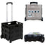 CHARIOT CAISSE PLIABLE ULTRA-SLIM 2 ROUES AVEC POIGNÉE TÉLESCOPIQUE 45L CHARGE MAX 25 KG NOIR (1)