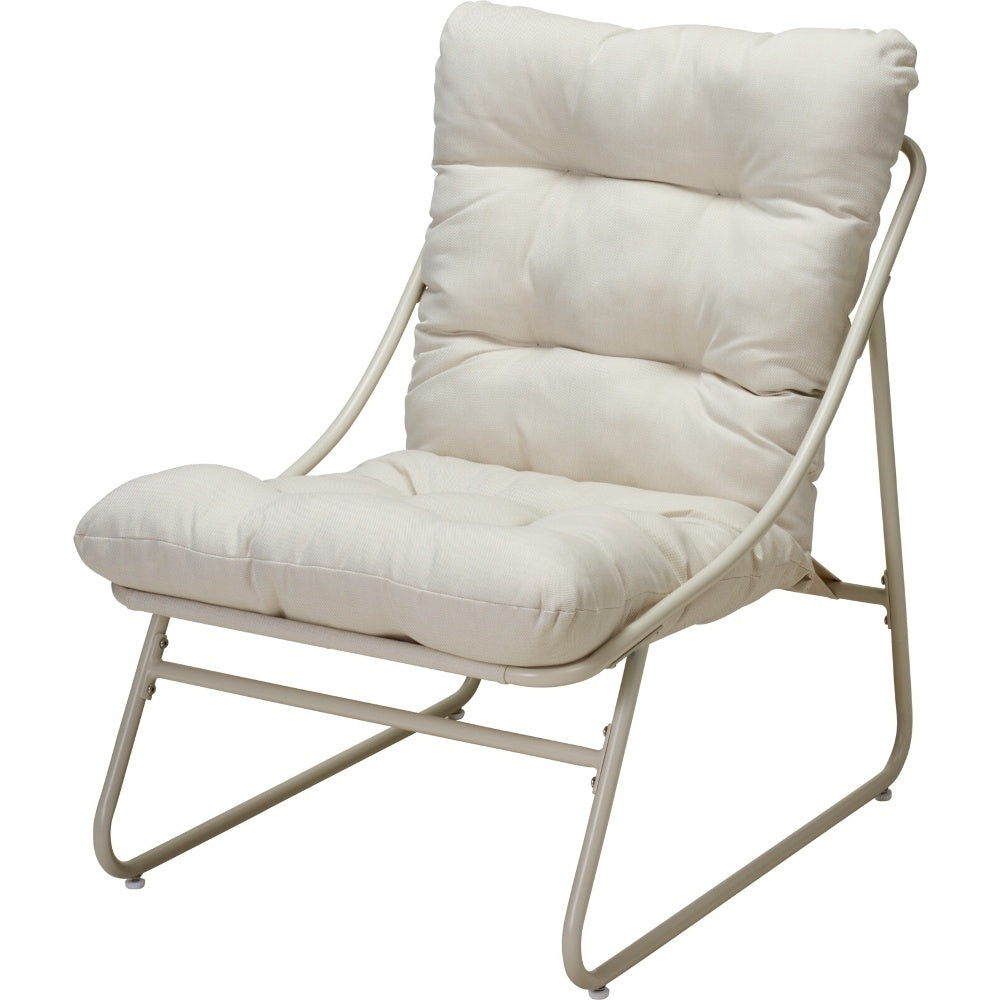 SALON DE JARDIN 3 PIECES 2 CHAISES RELAX ET TABLE ACIER COULEUR CREME (1)