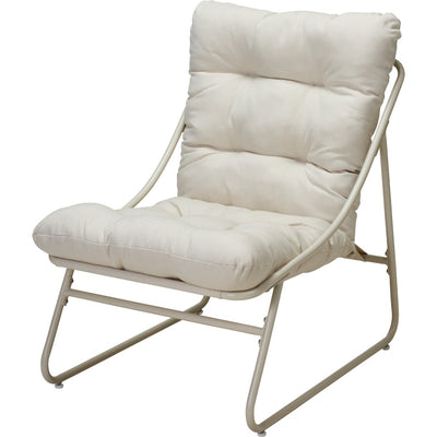SALON DE JARDIN 3 PIECES 2 CHAISES RELAX ET TABLE ACIER COULEUR CREME (1)