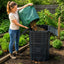 COMPOSTEUR DE JARDIN 500 L 65 × 65 × 120 cm NOIR