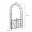 ARCHE DE JARDIN AVEC PORTES VERTE EN ACIER 114 × 37 X H 225 cm (1)