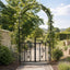 ARCHE DE JARDIN AVEC PORTES VERTE EN ACIER 114 × 37 X H 225 cm