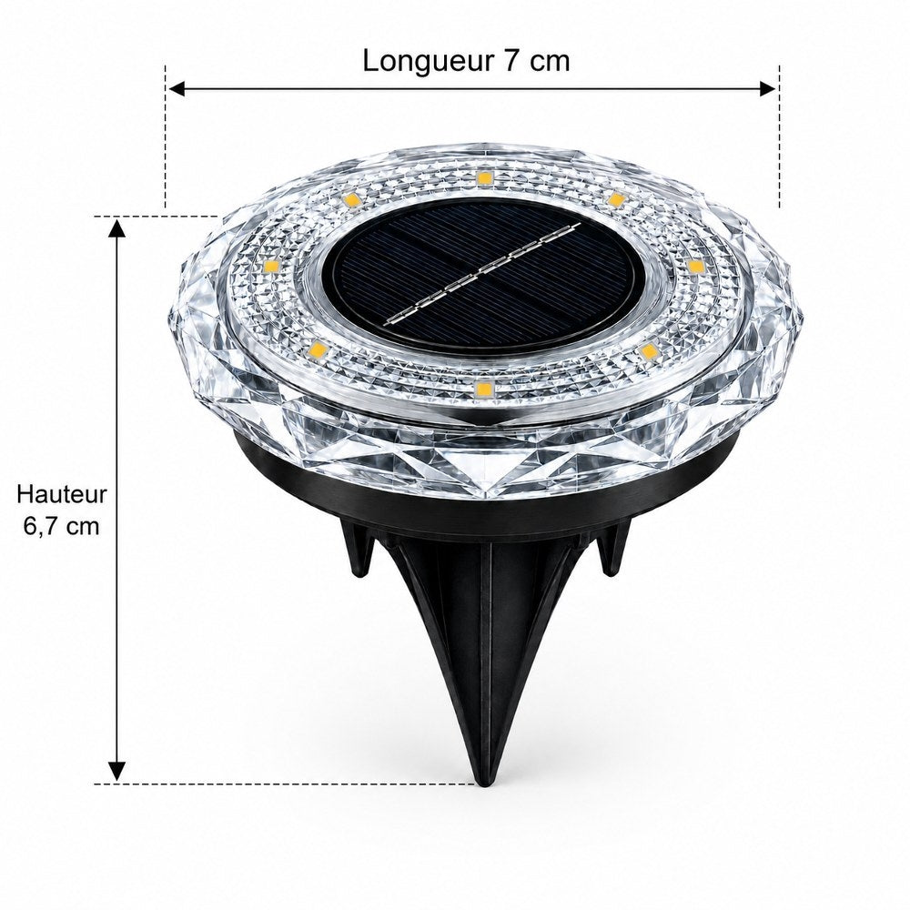 LAMPE SOLAIRE SOL 7X7X6,7CM 8 LED LOT DE 8 (2)