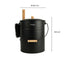 SEAU A CENDRES AVEC COUVERCLE EN ACIER 4 PIECES 15L METAL BOIS NOIR (1)