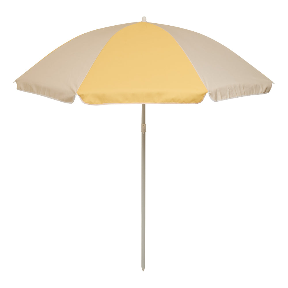 PARASOL DE PLAGE POOLSIDE Ø 160 cm POLYESTER JAUNE ET BEIGE
