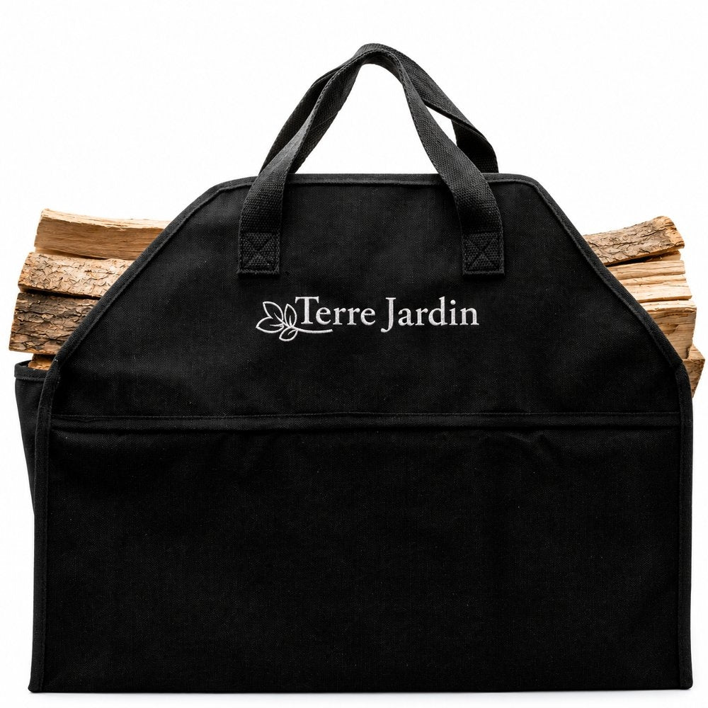 SAC DE TRANSPORT BOIS DE CHAUFFAGE 60X46 X 26 CM 50L OXFORD NOIR