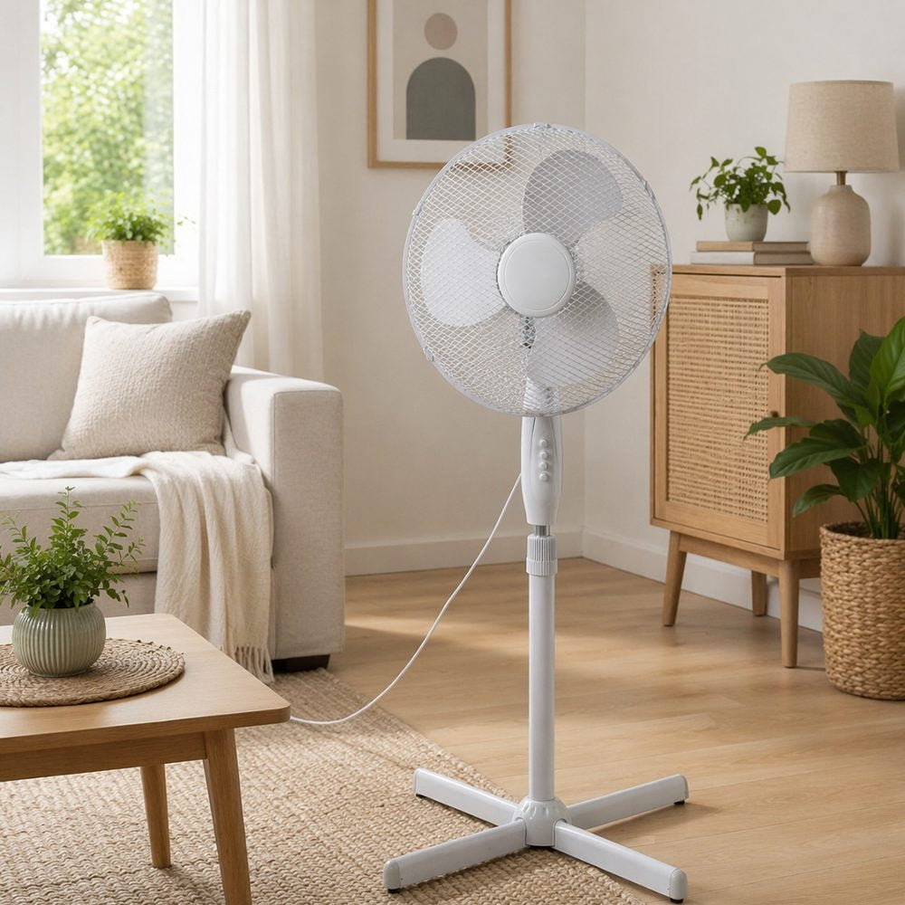 VENTILATEUR SUR PIED BLANC (2)