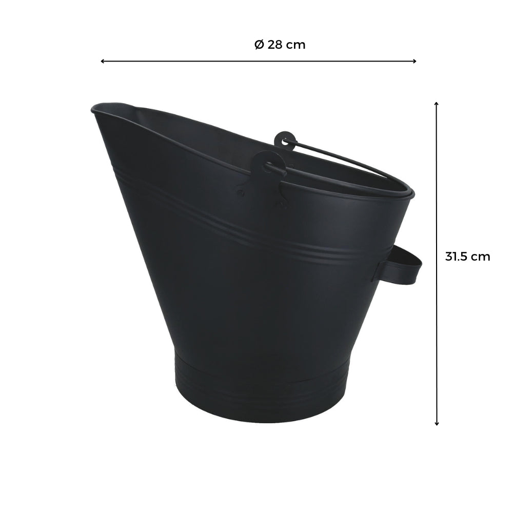 SEAU A CENDRES 4 PIECES 7L ACIER NOIR (1)