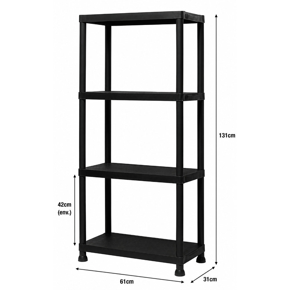 ETAGERE PLASTIQUE MULTI-NIVEAUX EN PLASTIQUE NOIR (2)