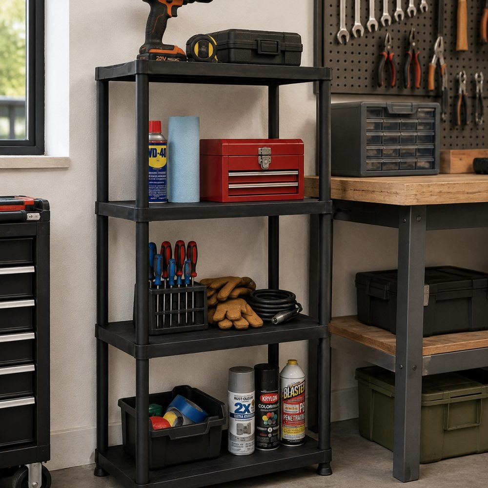 ETAGERE PLASTIQUE MULTI-NIVEAUX EN PLASTIQUE NOIR (1)