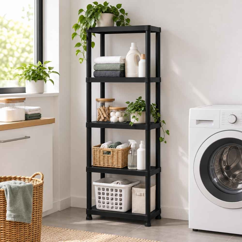 ETAGERE PLASTIQUE MULTI-NIVEAUX EN PLASTIQUE NOIR (5)