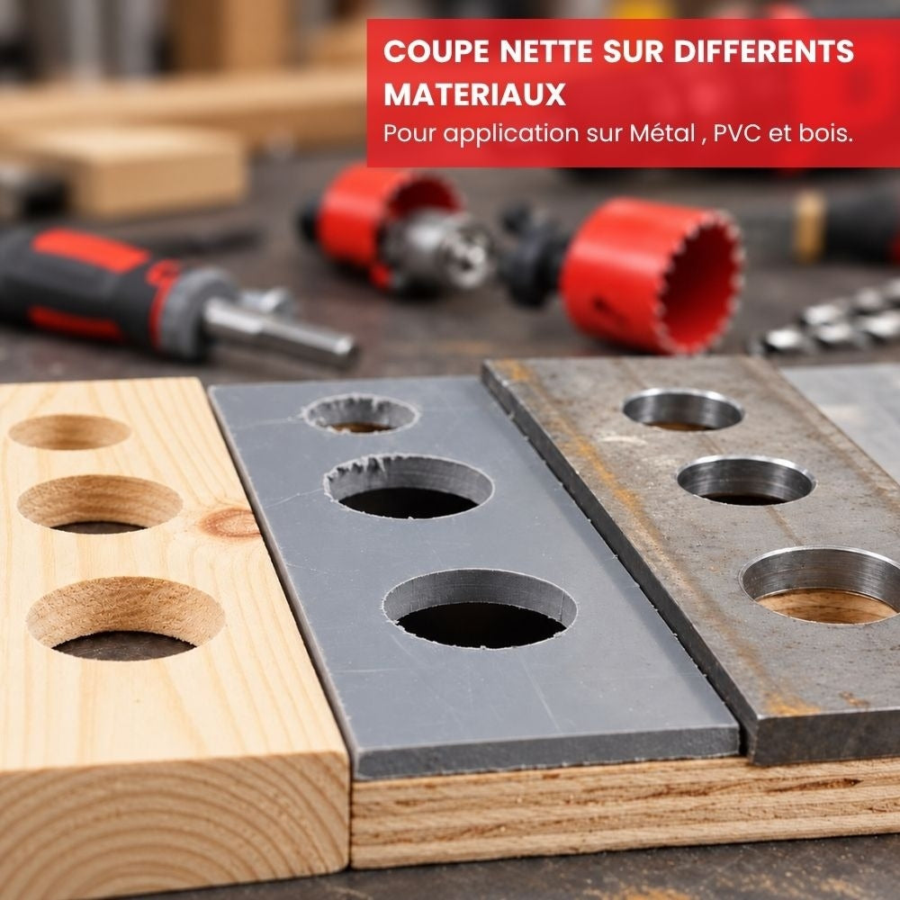 SET DE SCIES CLOCHES BIMETALLIQUES 15 PIECES