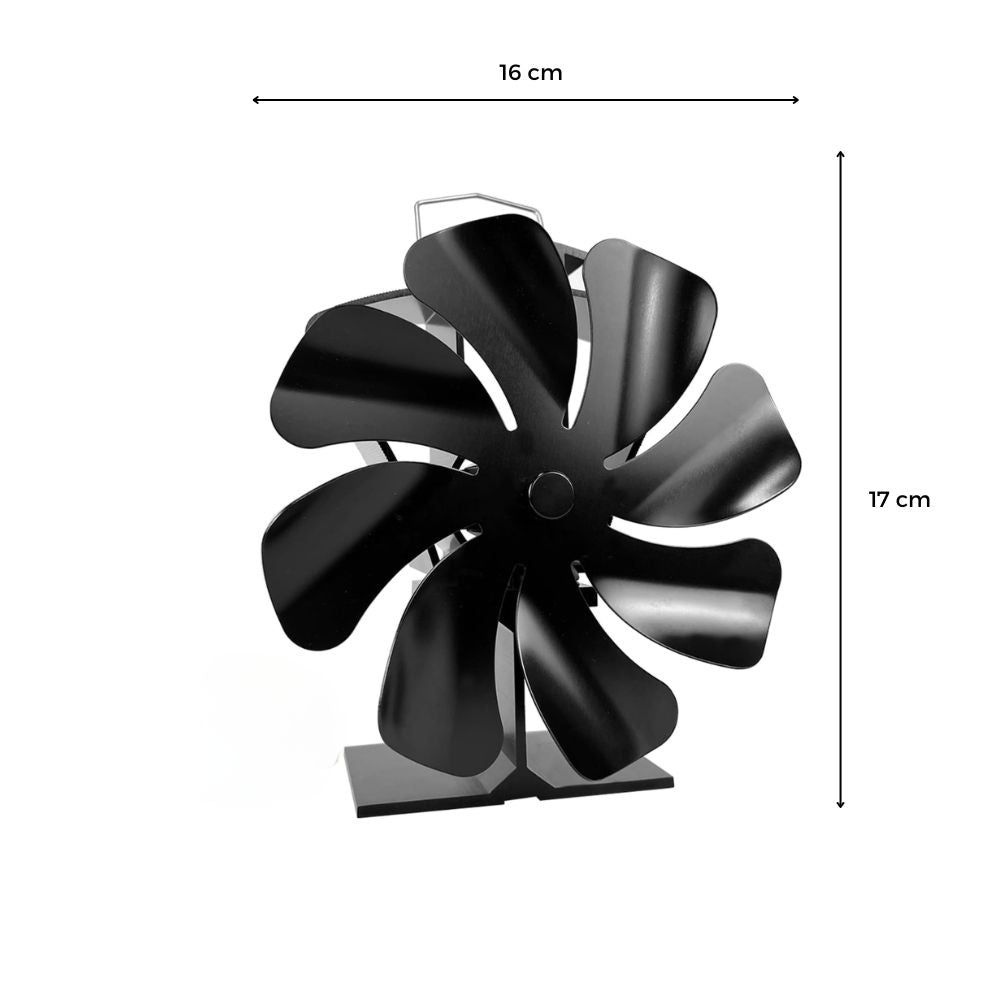 VENTILATEUR POÊLE À BOIS 8 PALES AVEC THERMOMÈTRE Ø 16 X H 17 cm (1)