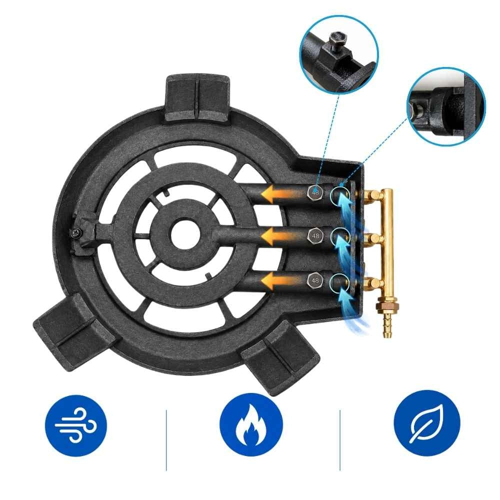 RÉCHAUD À GAZ EN FONTE 2 FEUX 3 PIEDS 9 KW GAZTIVAL CLASSIC (4)