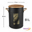 RESERVOIR A GRANULES ACIER NOIR  Ø37x48CM, 51L AVEC PELLE (5)