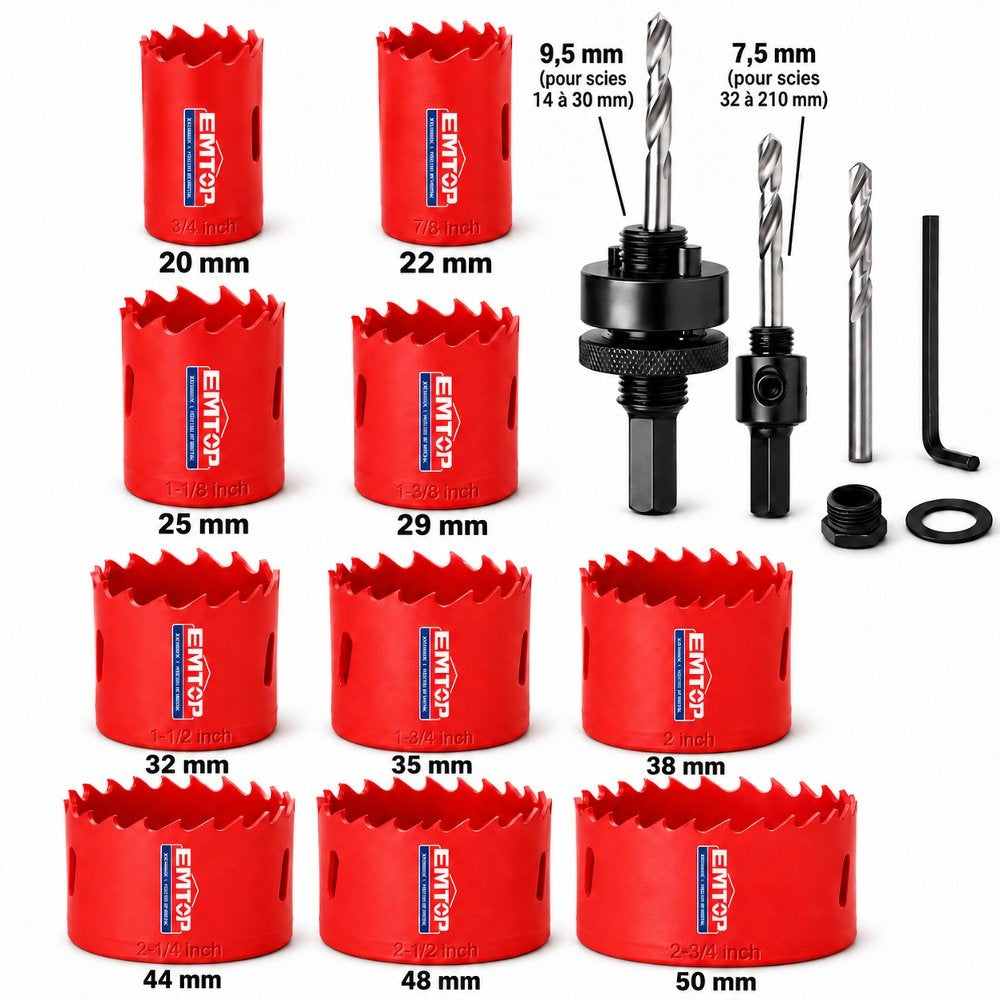 SET DE SCIES CLOCHES BIMETALLIQUES 15 PIECES (1)