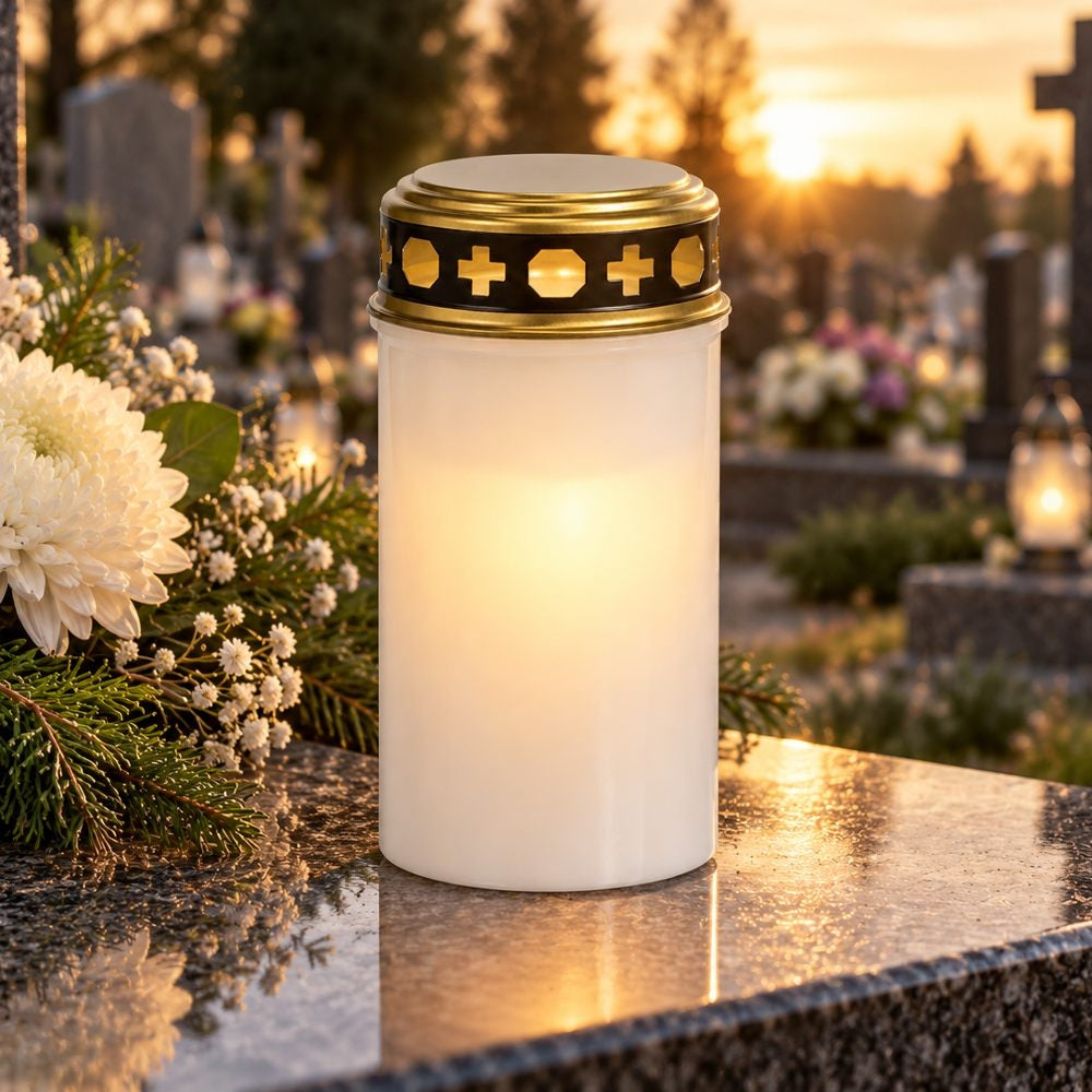 LANTERNE FUNERAIRE AVEC LED CLIGNOTANTE