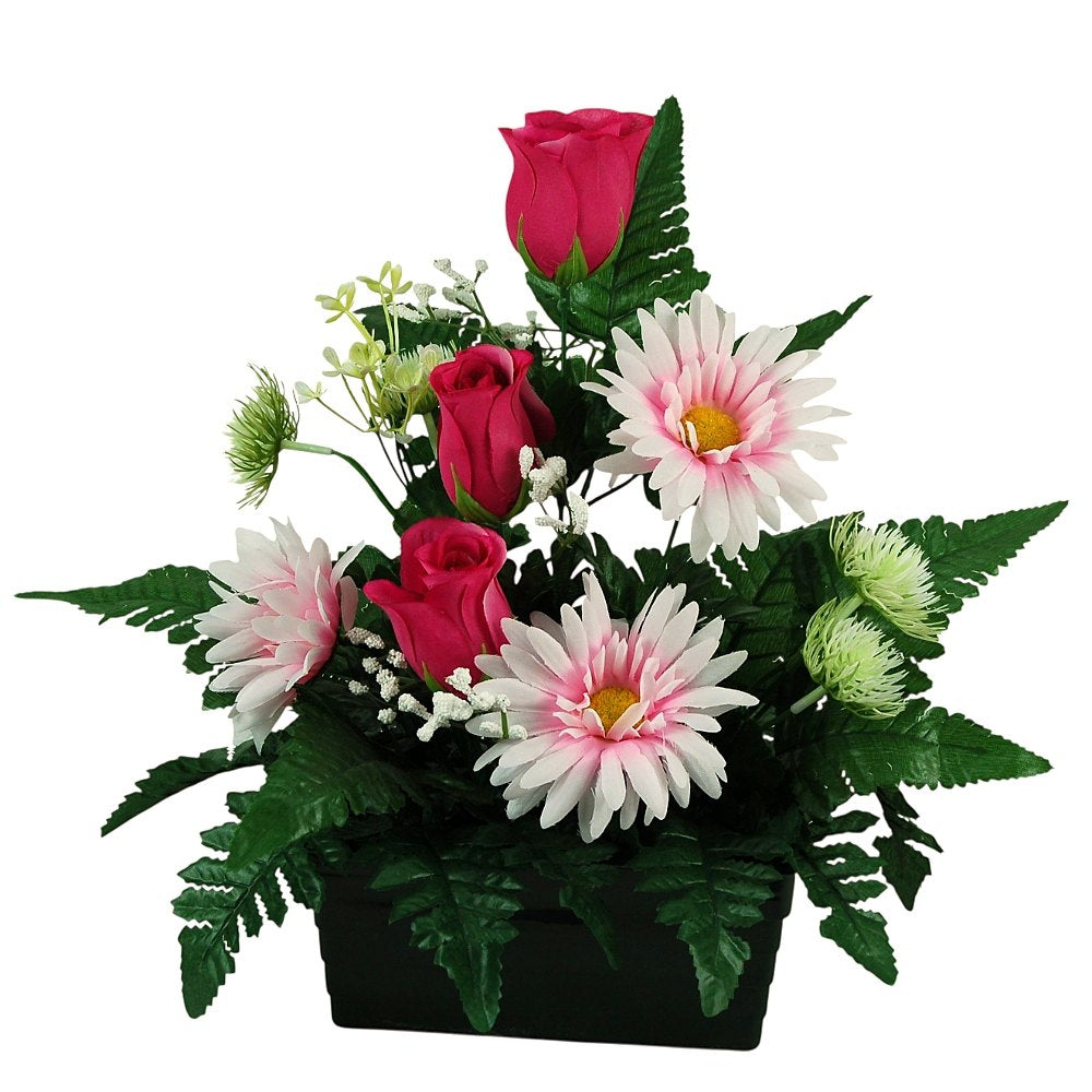 COMPOSITION FLORALE ARTIFICIELLE GERBERA BOUTONS