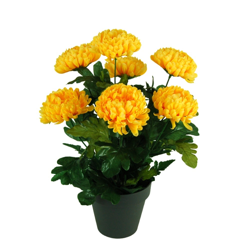 COMPOSITION FLORALE ARTIFICIELLE CHRYSANTHEMES BOULE