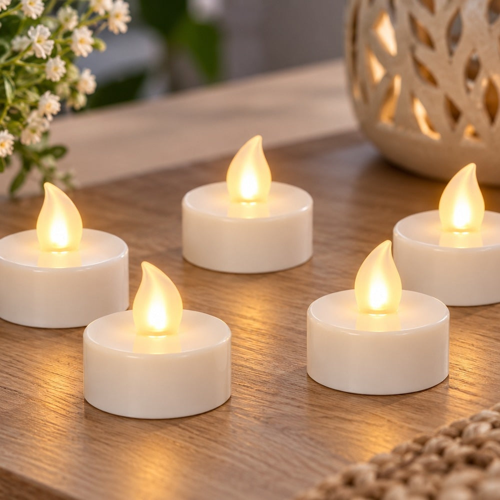 LOT DE 6 BOUGIES CHAUFFE-PLATS LED BLANC