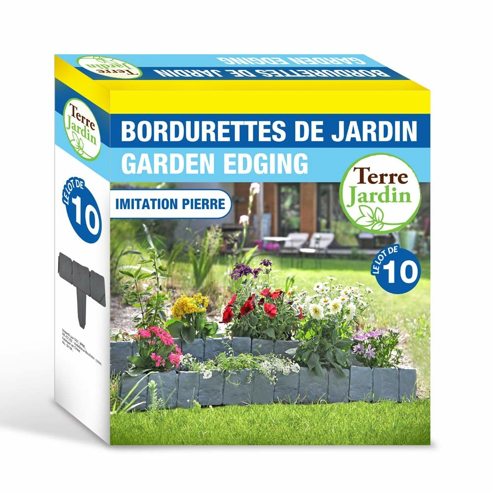 Bordures de jardin imitation pierre , Lot de 80 (3)