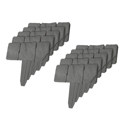 Bordures de jardin imitation pierre , Lot de 80