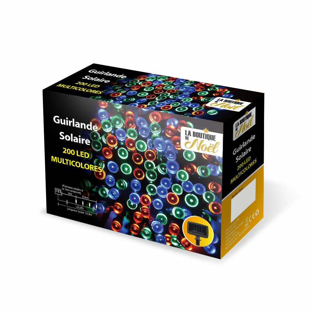 GUIRLANDE SOLAIRE 200 LED MULTICOLORE