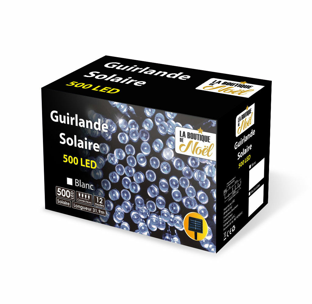GUIRLANDE SOLAIRE 500 LED BLANC FROID
