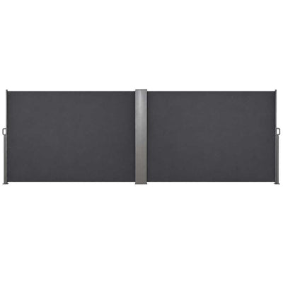 PARAVENT DOUBLE RÉTRACTABLE GRIS 6X1,6 M