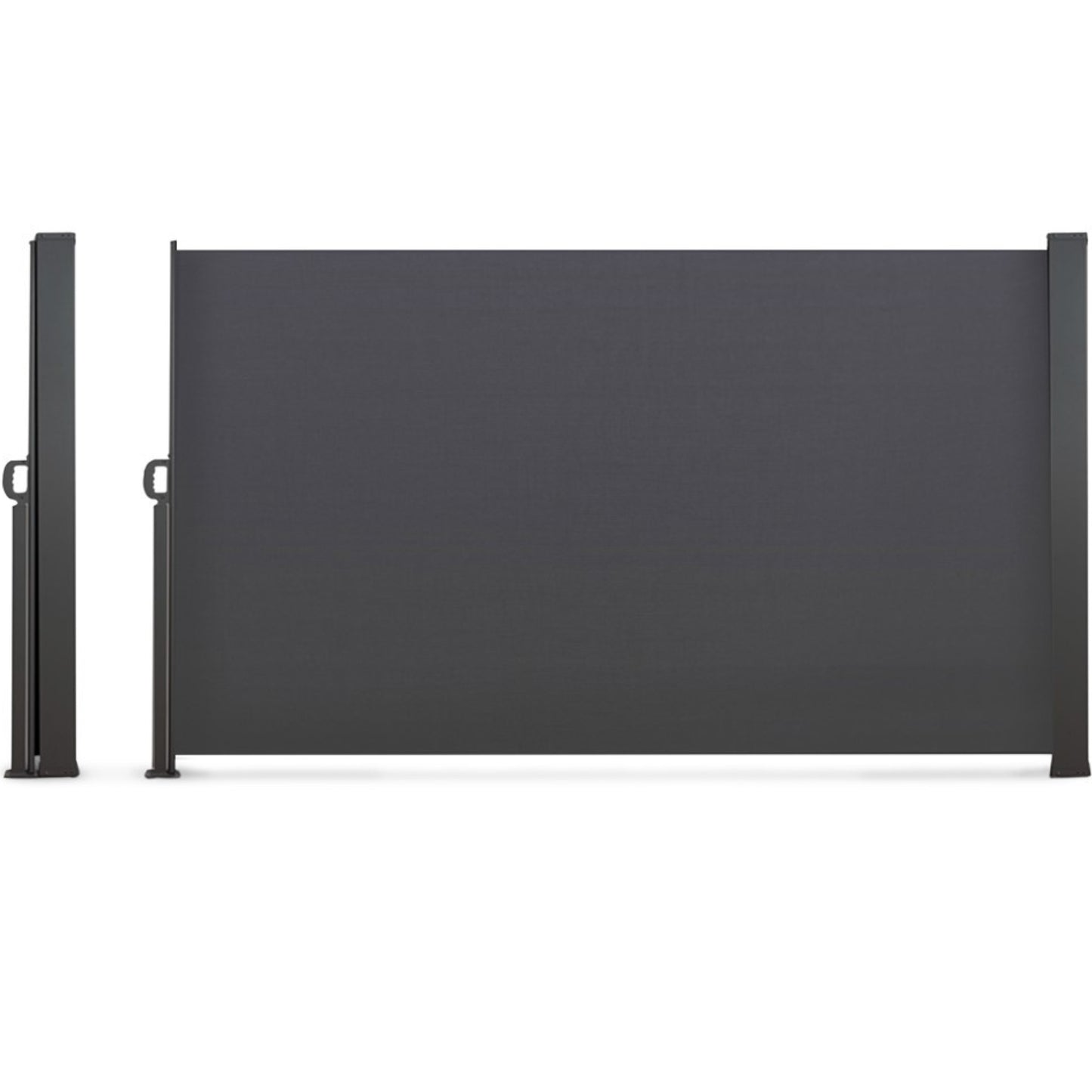 PARAVENT DOUBLE RÉTRACTABLE GRIS 6X1,6 M