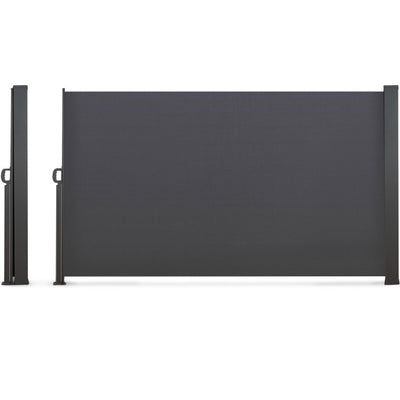 PARAVENT DOUBLE RÉTRACTABLE GRIS 6X1,6 M