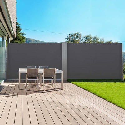 PARAVENT DOUBLE RÉTRACTABLE GRIS 6X1,6 M (1)
