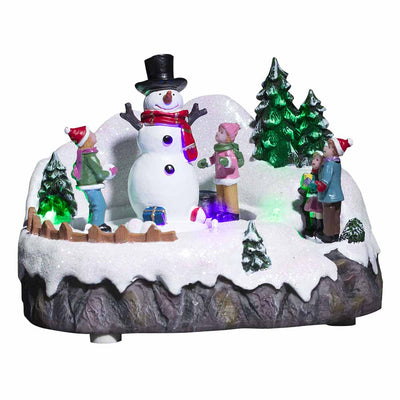 SCÈNE DE NOËL LUMINEUSE BONHOMME DE NEIGE