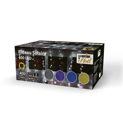 RIDEAU SOLAIRE LUMINEUX 400 LED & RIDEAU SOLAIRE LUMINEUX 400 LED BLANC FROID