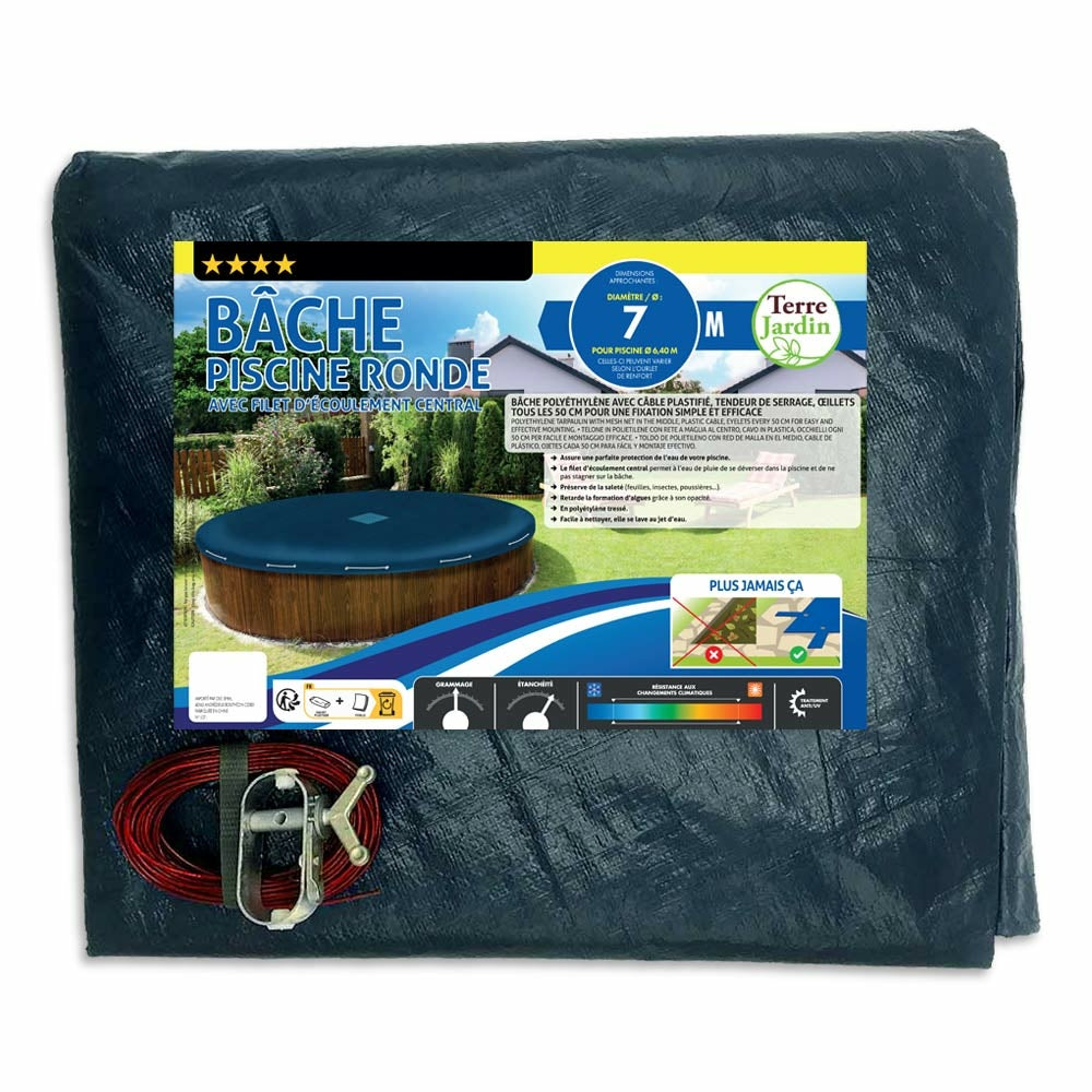 BÂCHE PISCINE RONDE 140 G/M² (3)