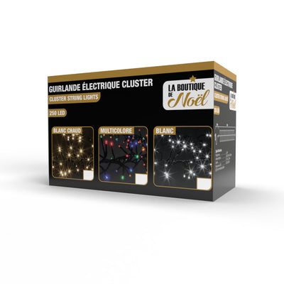 GUIRLANDE ÉLECTRIQUE CLUSTER 250 LED 5M & GUIRLANDE ÉLECTRIQUE CLUSTER MULTICOLORE