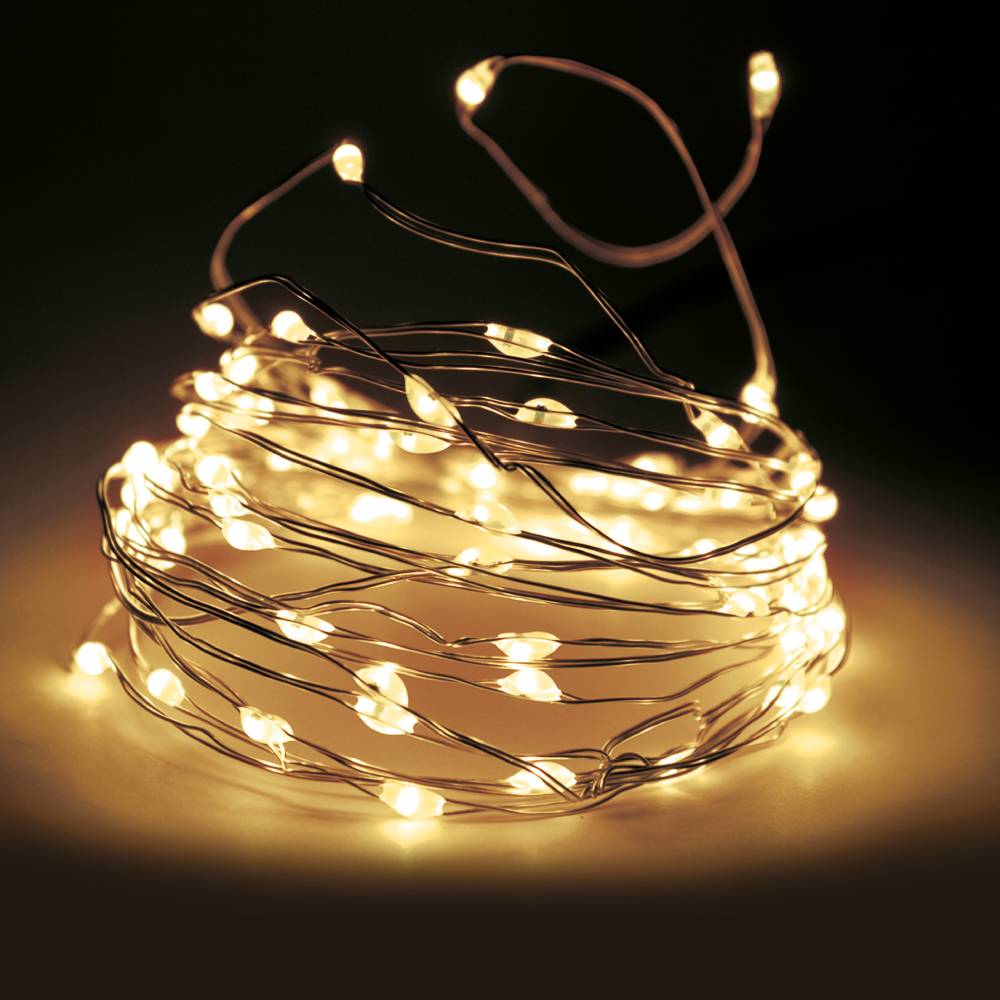 GUIRLANDE CUIVRE À PILES (4) & GUIRLANDE CUIVRE A PILES 100 LED 5.05M BLANC CHAUD