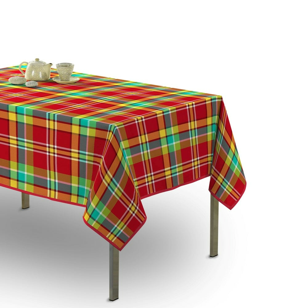 NAPPE ANTI-TACHE MADRAS RECTANGLE ROUGE