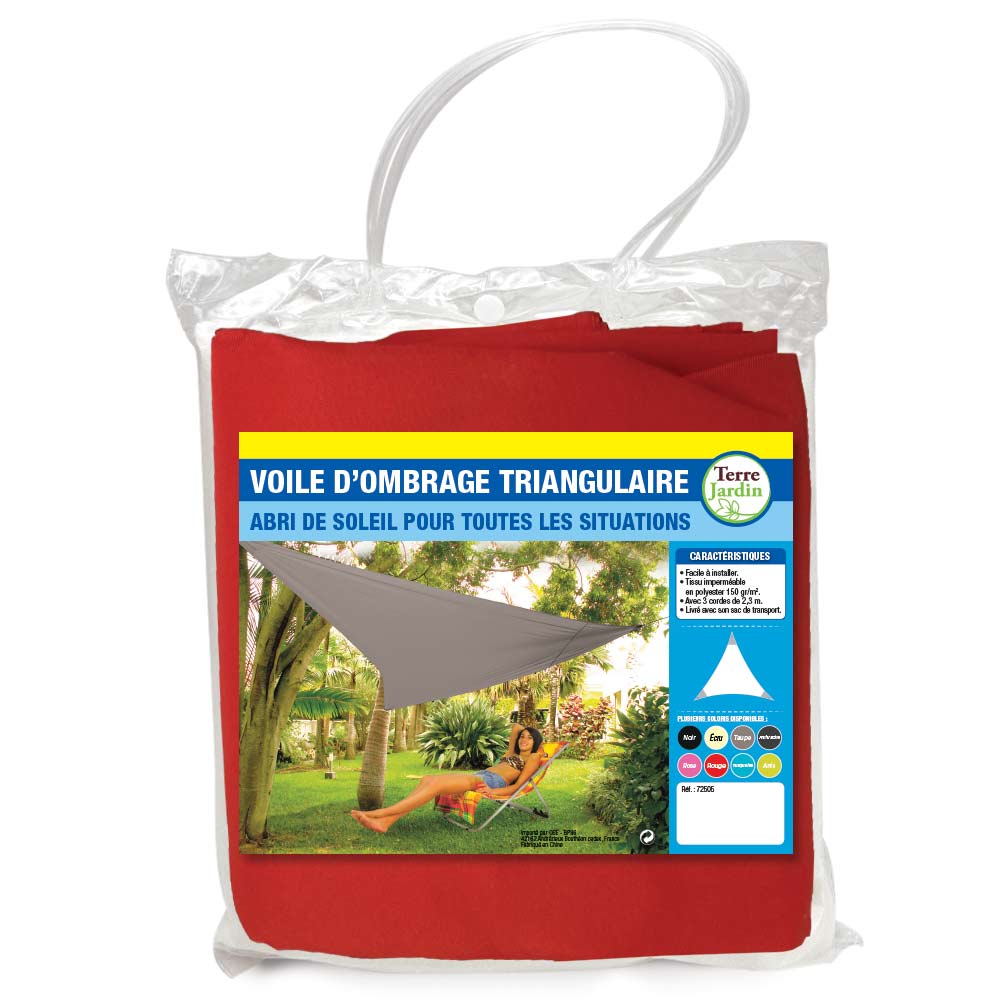 VOILE D'OMBRAGE (12) & VOILE D'OMBRAGE 3.6 X 3.6 X 3.6 M ROUGE & VOILE D'OMBRAGE 5 X 5 X 5 M ROUGE