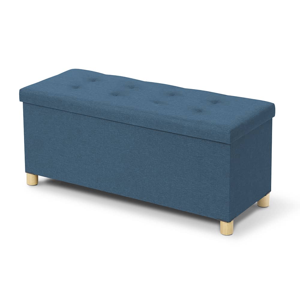 BANQUETTE COFFRE AVEC PIEDS (8) & BANQUETTE COFFRE AVEC PIEDS BLEU CANARD 100 CM