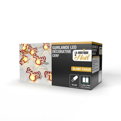 GUIRLANDE BOIS CERF 10 LED