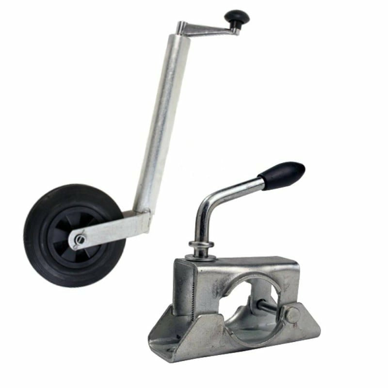 Roue jockey remorque et bride de fixation 48 mm