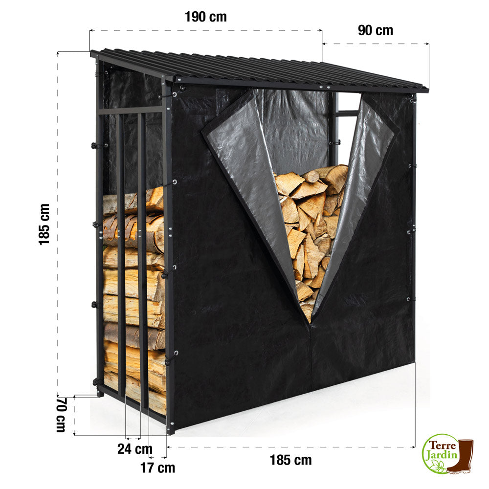 RANGE-BÛCHE EXTÉRIEUR AVEC TOITURE ET HOUSSE (2)