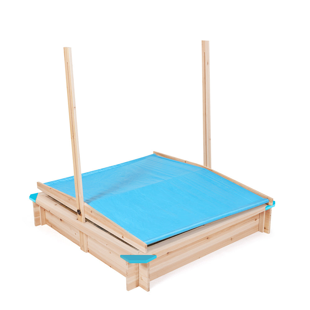 BAC À SABLE BOIS AVEC TOIT OUVRANT BLEU (2)