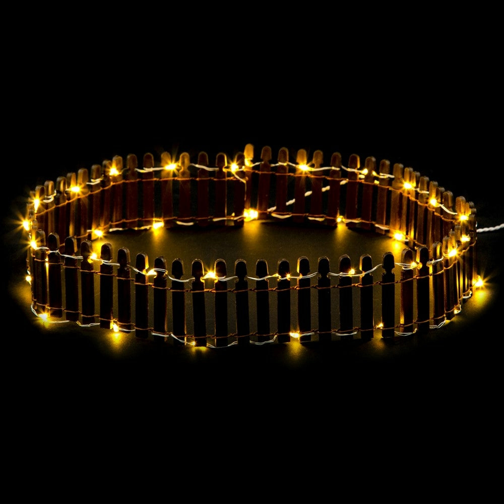 BARRIÈRE BOIS LUMINEUSE POUR VILLAGE DE NOËL