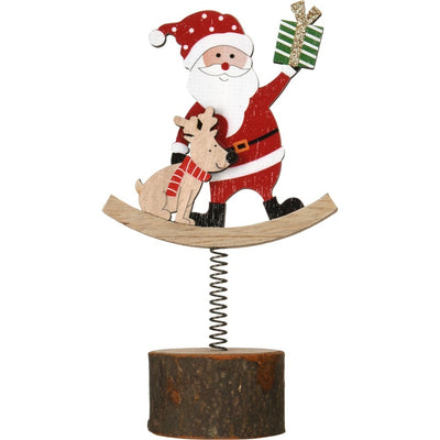 PÈRE NOËL À RESSORT SUR RONDIN