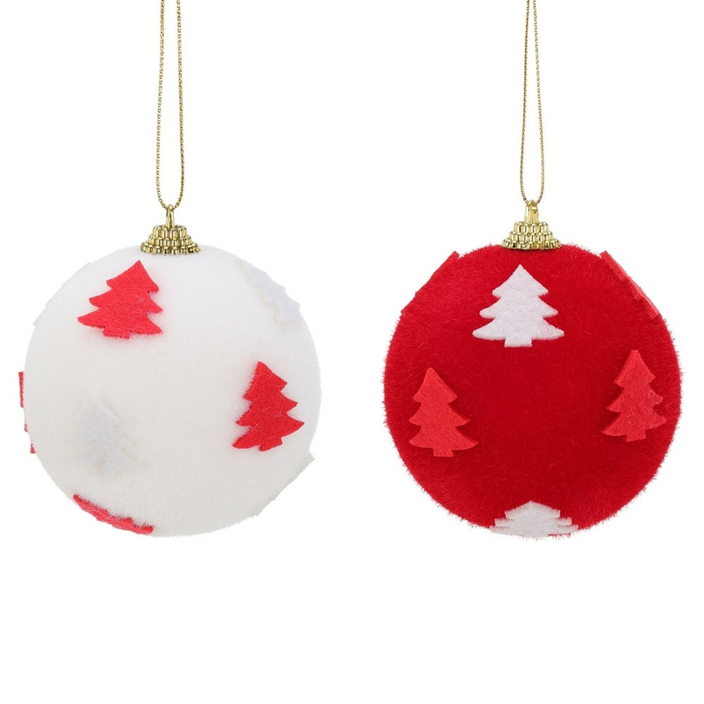 BOULE DE NOËL FOURRURE AVEC SAPIN