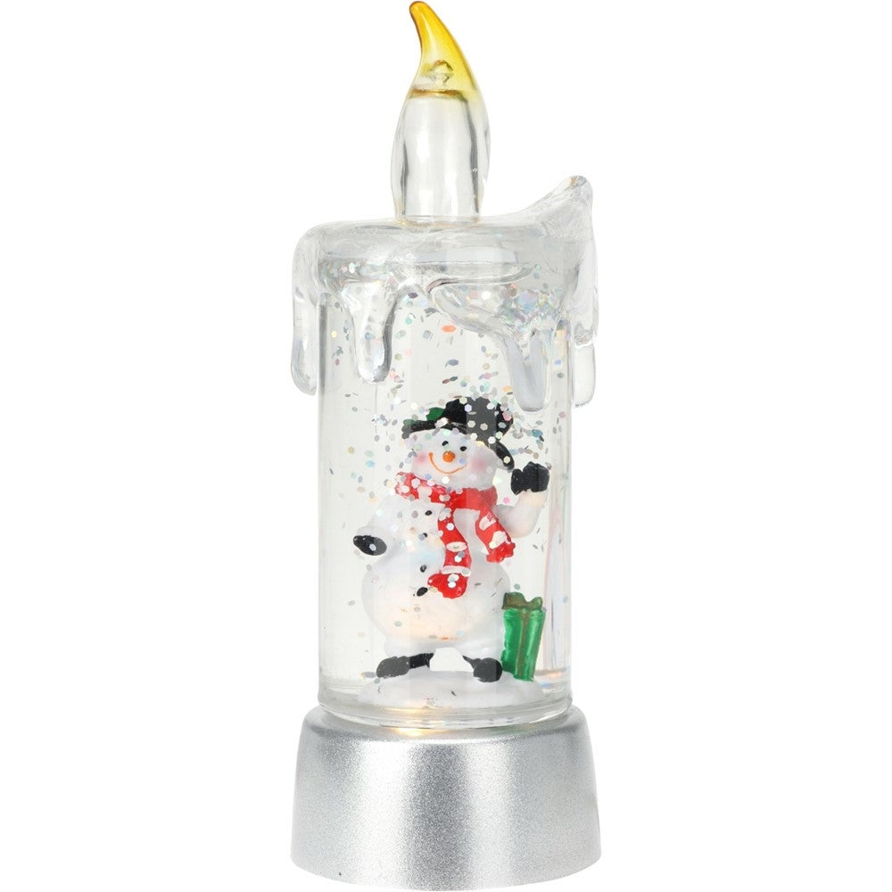 BOUGIE TRANSPARENTE LUMINEUSE AVEC DÉCORATION