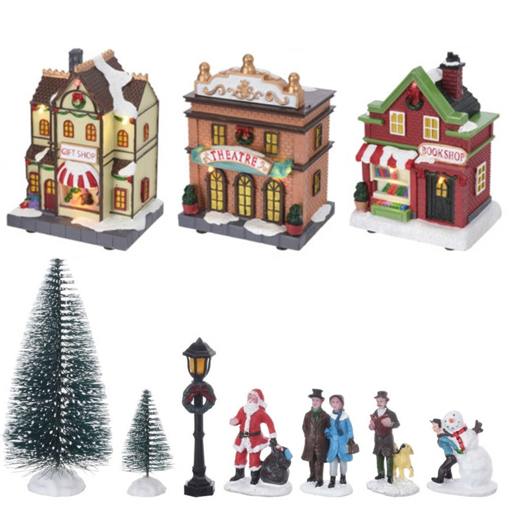 ENSEMBLE VILLAGE DE NOËL LED 17 PCS