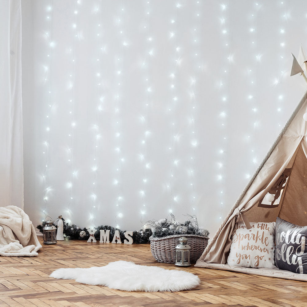 RIDEAU LUMINEUX CUIVRE 3 X 3 M USB AVEC TÉLECOMMANDE